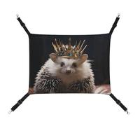 ADASGHBY Pet Hammock Reversible Cat Hanging Hammock Soft Crown with Hedgehog Sleeping Hammock for Puppy Dog Piggy Rabbit Hamster