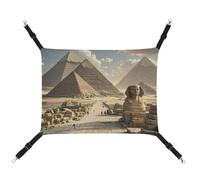 ADASGHBY Pet Hammock Reversible Cat Hanging Hammock Soft Egyptian Pyramids Sleeping Hammock for Puppy Dog Piggy Rabbit Hamster