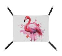 ADASGHBY Pet Hammock Reversible Cat Hanging Hammock Soft Flamingo Watercolor Sleeping Hammock for Puppy Dog Piggy Rabbit Hamster