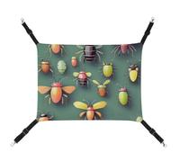ADASGHBY Pet Hammock Reversible Cat Hanging Hammock Soft Insect Atlas Sleeping Hammock for Puppy Dog Piggy Rabbit Hamster
