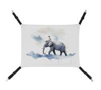 ADASGHBY Pet Hammock Reversible Cat Hanging Hammock Soft Man Riding an Elephant Sleeping Hammock for Puppy Dog Piggy Rabbit Hamster