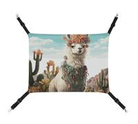 ADASGHBY Pet Hammock Reversible Cat Hanging Hammock Soft Mexican Llama Green Sleeping Hammock for Puppy Dog Piggy Rabbit Hamster