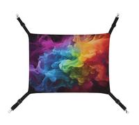 ADASGHBY Pet Hammock Reversible Cat Hanging Hammock Soft Rainbow Smoke Sleeping Hammock for Puppy Dog Piggy Rabbit Hamster