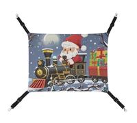 ADASGHBY Pet Hammock Reversible Cat Hanging Hammock Soft Santa's Train Sleeping Hammock for Puppy Dog Piggy Rabbit Hamster