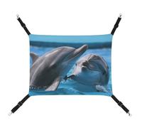 ADASGHBY Pet Hammock Reversible Cat Hanging Hammock Soft Two Dolphins in The Water Sleeping Hammock for Puppy Dog Piggy Rabbit Hamster