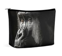 ADASGHBY Portable Small Cosmetic Bag Cute Travel Makeup Bag A Little Camel Waterproof Toiletry Bag for Women, An Adult Gorilla, One size