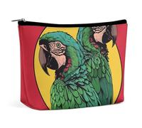 ADASGHBY Portable Small Cosmetic Bag Cute Travel Makeup Bag Abstract Granite Waterproof Toiletry Bag for Women, Two Red Parrots, One Size