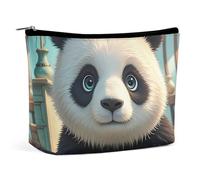 ADASGHBY Portable Small Cosmetic Bag Cute Travel Makeup Bag Cartoon Clown Fish Waterproof Toiletry Bag for Women, Anime Panda Face, One Size
