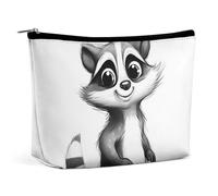 ADASGHBY Portable Small Cosmetic Bag Cute Travel Makeup Bag Cat Lying on Blanket Waterproof Toiletry Bag for Women, Raccoon Painting, One Size
