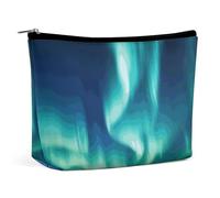 ADASGHBY Portable Small Cosmetic Bag Cute Travel Makeup Bag Cool Rottweiler Dog Art Waterproof Toiletry Bag for Women, Northern Lights, One Size