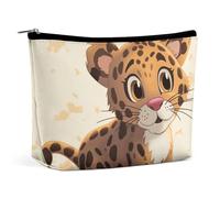 ADASGHBY Portable Small Cosmetic Bag Cute Travel Makeup Bag Cute Baby Jaguar Waterproof Toiletry Bag for Women, Cute Baby Jaguar, One Size