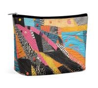 ADASGHBY Portable Small Cosmetic Bag Cute Travel Makeup Bag Fruit Harvest Waterproof Toiletry Bag for Women, A Colorful Quilt, One Size