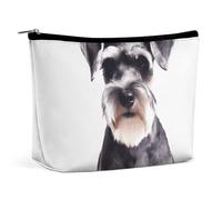 ADASGHBY Portable Small Cosmetic Bag Cute Travel Makeup Bag Guitar Waterproof Toiletry Bag for Women, Well-behaved schnauzer, One Size