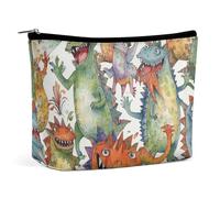 ADASGHBY Portable Small Cosmetic Bag Cute Travel Makeup Bag Retro Style Rabbit Waterproof Toiletry Bag for Women, Chaotic Colorful Monsters, One size