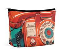 ADASGHBY Portable Small Cosmetic Bag Cute Travel Makeup Bag Sand Dunes Waterproof Toiletry Bag for Women, England UK Retro London Telephones, One Size