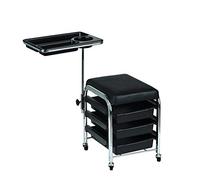 ADASP Beauty Salon Trolley, Mobile Salon Hairdresser Barber Beauty Storage Trolley Manicure Nail Hair Tool Cart Chair Pedicure Stool Table (Black,White)