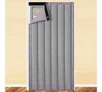 ADASP Door Curtain Thermal Insulated Doorway Noise Reduction Windproof Waterproof Cover Barrier Soundproof Blanket Heavy Duty Cold Protection Screen 72 Sizes Optional, Gray, W150CMxH230CM/59x90.6IN