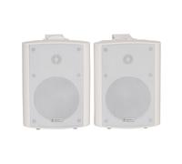 Active Powered Wall Speakers With Brackets Cafe Bar Patio Adastra + Cable White