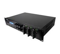 Adastra A6300 3-Zone Commercial Mixer-Amplifier | Bluetooth Rack PA System | 3-zone background music and paging for offices, schools & shops - USB, microSD and FM radio built in