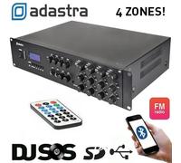 Adastra A8 Professional Stereo 1600W Quad Power Amplifier + Bluetooth Receiver