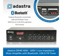 Adastra DM40 Digital 100V Mixer-Amp | 40W