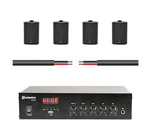 Adastra DM40 Digital 100V Mixer Amplifier 40W Bluetooth USB inc Speakers & Cable