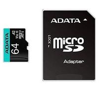 ADATA Premier Pro 64GB microSDXC/SDHC UHS-I U3 Class 10(V30S) Memory Card included adapter, black