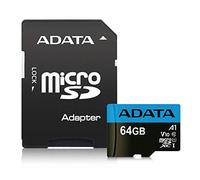 ADATA AUSDX64GUICL10A1-RA1 64GB Premier Micro SDXC Card with SD Adapter UHS-I Class 10 with A1 App Performance - (Storage > SD Cards & Flash Memory)