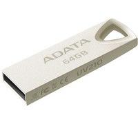 ADATA UV210 64GB Metallic Style Capless Water Resistant Dust Resistant Impact Resistant USB Flash Drive, Gold (AUV210-64G-RGD)