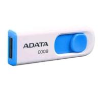 ADATA C008 32GB USB 2.0 Retractable Capless Flash Drive, White (AC008-32G-RWE)