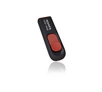 ADATA C008 64GB USB 2.0 Retractable Capless Flash Drive, Black/ RED (AC008-64G-RKD)