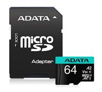ADATA Premier Pro 64GB microSDXC/SDHC UHS-I U3 Class 10(V30S) Memory Card included adapter, black