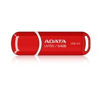 ADATA UV150 64GB USB 3.0 Snap-on Cap Flash Drive, Red (AUV150-64G-RRD)