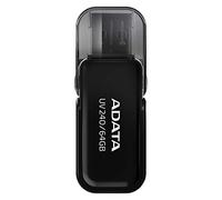 ADATA UV240 64GB 2.0 USB Type A Connector Black USB Flash Drive - USB Flash Drive (64GB, 2.0, USB Type A Connector, Cap, 7g, Black)