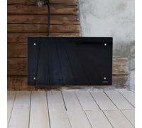 Adax Clea Smart Wifi Glass Electric Panel Heater/Convector Radiator With Timer. Smartphone Control, Splash Proof, Economic, Modern, Designer, Black, 800W