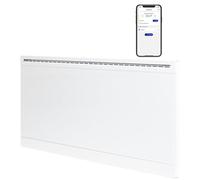 Adax Iver 800W Wifi Electric Panel Heater/Convector Radiator With Timer, Thermostat, Glass Front, Voice Control, Splash Proof, Wall Mounted