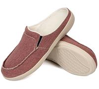 ADAX Mens Plantar Fasciitis Pain Relief Orthotic Slippers with Arch Support (Size 6-8), Red Excursion Plain Getaway Solids, 10.5 UK