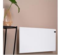 Adax Neo Electric Panel Heater/Convector Radiator With Timer, Thermostat, Modern, Slimline, Wall Mounted, White, 1200W