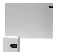 Adax Neo Electric Panel Heater/Convector Radiator With Thermostat, Timer And Temperature Display. Wall Mounted, Modern/Designer, White, 400W