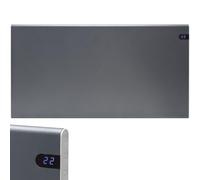 Adax Neo Electric Panel Heater / Convector Radiator With Thermostat, Timer And Temperature Display. Wall Mounted, Modern / Designer, Lava Grey, 800W