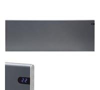 Adax Neo Electric Panel Heater / Convector Radiator With Thermostat, Timer And Temperature Display. Wall Mounted, Modern / Designer, Lava Grey, 1400W