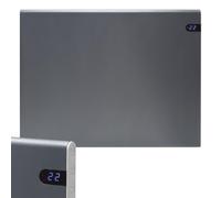Adax Neo Electric Panel Heater / Convector Radiator With Thermostat, Timer And Temperature Display. Wall Mounted, Modern / Designer, Lava Grey, 400W