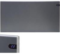 Adax Neo Electric Panel Heater / Convector Radiator With Thermostat, Timer And Temperature Display. Wall Mounted, Modern / Designer, Lava Grey, 800W