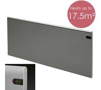 Adax Neo Electric Panel Heater / Convector Radiator With Thermostat, Timer And Temperature Display. Wall Mounted, Modern / Designer, Lava Grey, 1400W