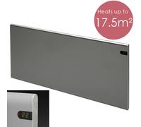 Adax Neo Electric Panel Heater / Convector Radiator With Thermostat, Timer And Temperature Display. Wall Mounted, Modern / Designer, Lava Grey, 1400W