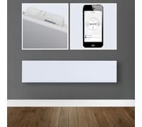 Adax Neo Smart Wifi Low Profile Electric Panel Heater/Convector Radiator With Timer. Smartphone Control, Splash Proof, Economic, Modern, 1200W, White
