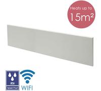 Adax Neo Smart Wifi Low Profile Electric Panel Heater/Convector Radiator With Timer. Smartphone Control, Splash Proof, Economic, Modern, 1200W, White