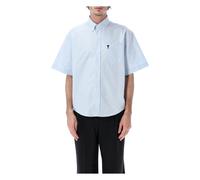 ADC Bowling Shirt, male, Ami Paris, Short Sleeve Shirts, Blue, XL, Shirts XL