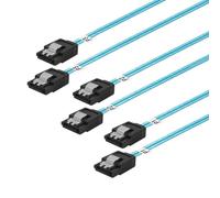 ADCAUDX 3 Pack Long-SATA-III Cable 1M, Thin Flexible Straight SATA 6Gbps Data Cables with Locking Latch for Hard Drive, Server, SSD, HDD, Blue (3.3Ft)