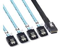 ADCAUDX Mini SAS to SATA Cable:0.5M SFF-8087 to SATA Forward Breakout Cable SFF8087 SAS Controller to Hard Drive (1.6FT)